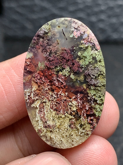 Scenic Moss Agate Oval Cabochon 28x18x6mm