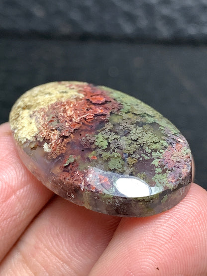 Scenic Moss Agate Oval Cabochon 28x18x6mm