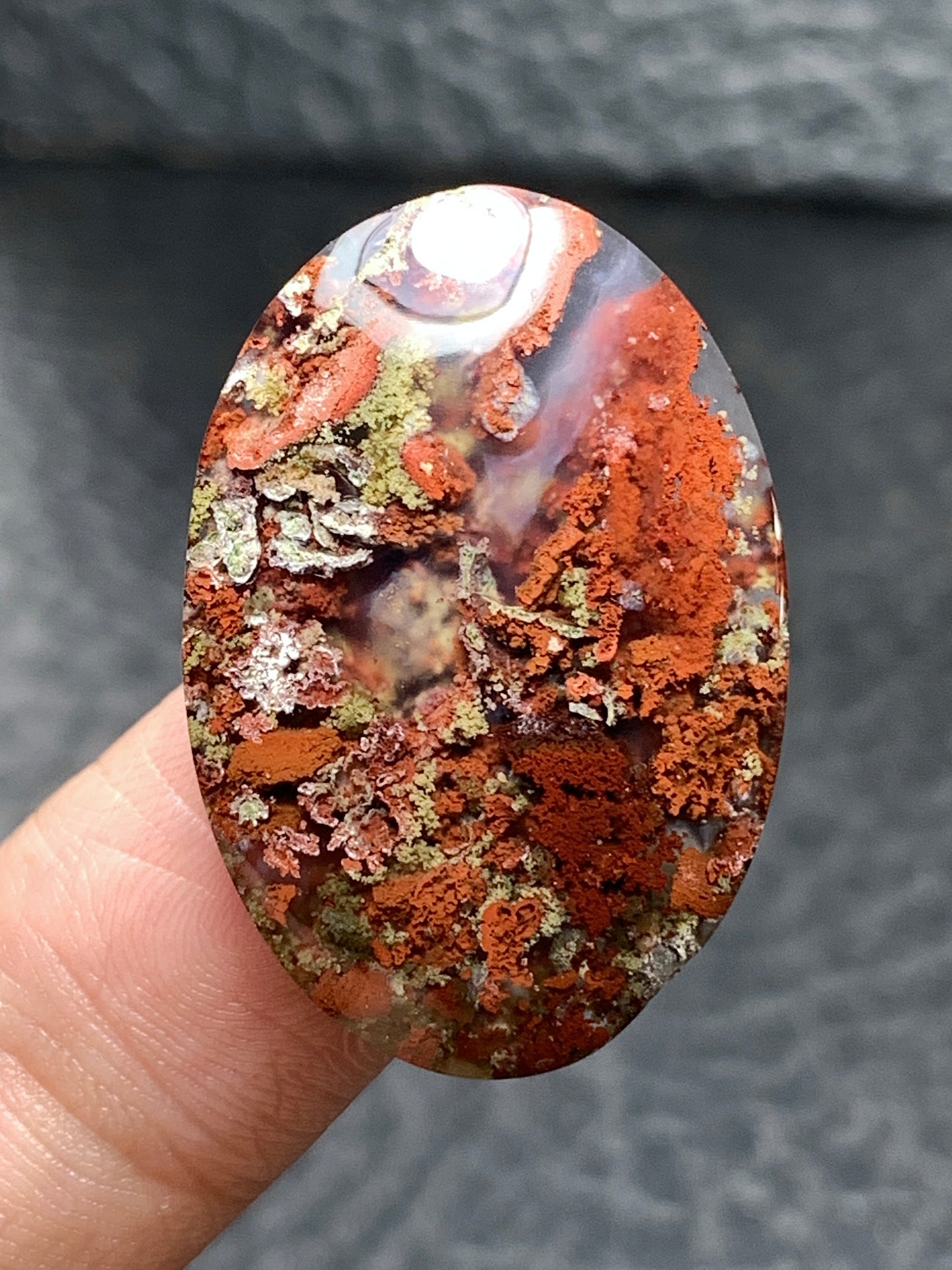 Scenic Moss Agate Oval Cabochon 29x20x5mm