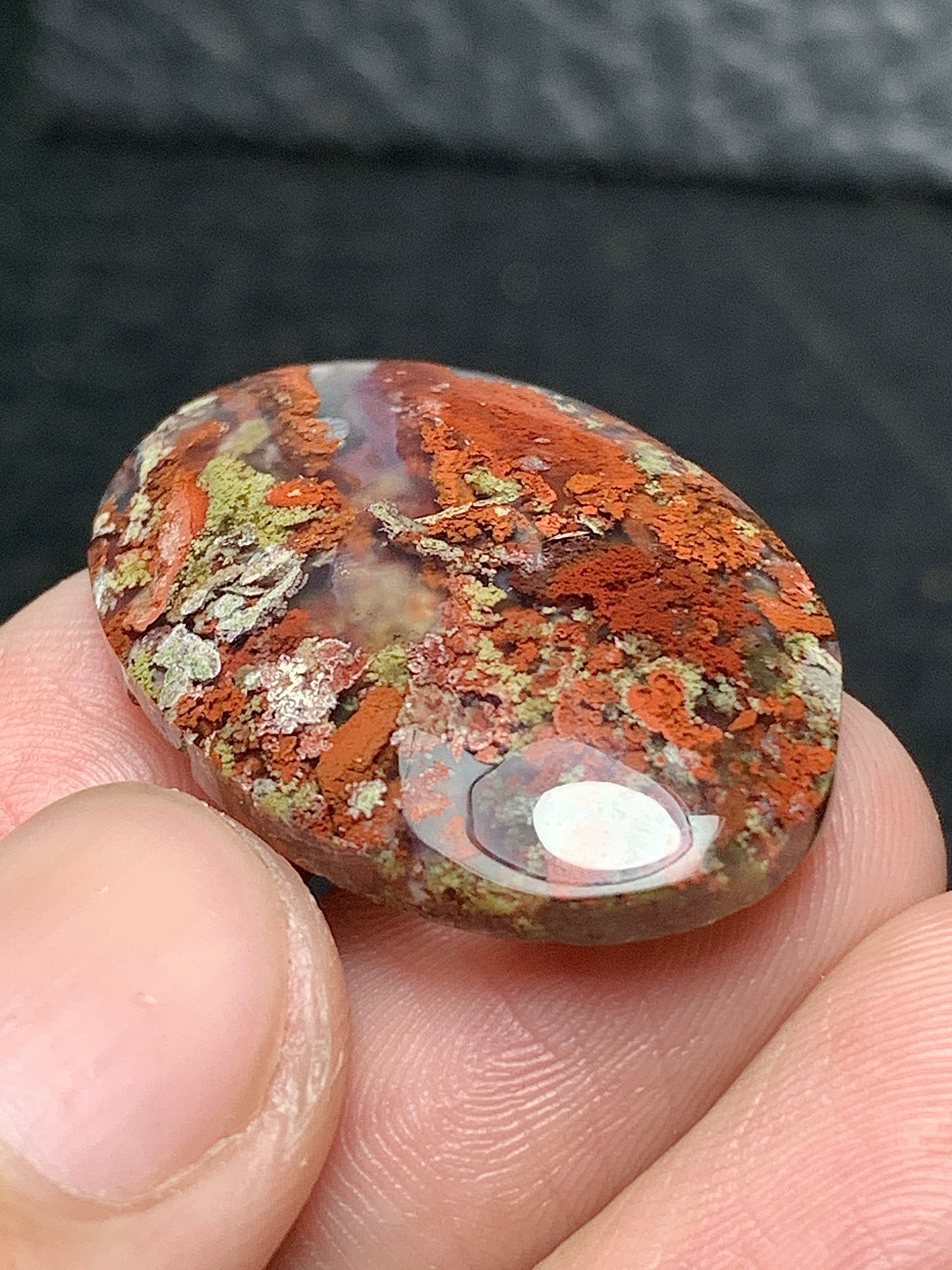 Scenic Moss Agate Oval Cabochon 29x20x5mm