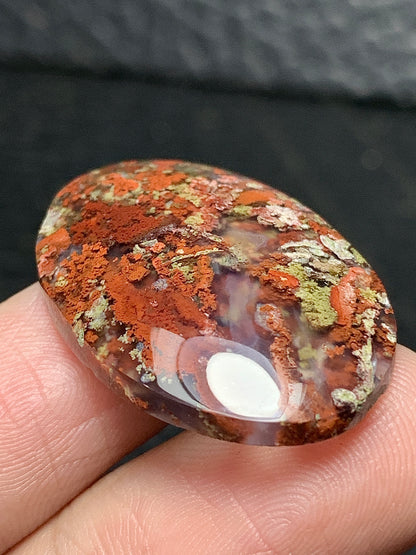 Scenic Moss Agate Oval Cabochon 29x20x5mm