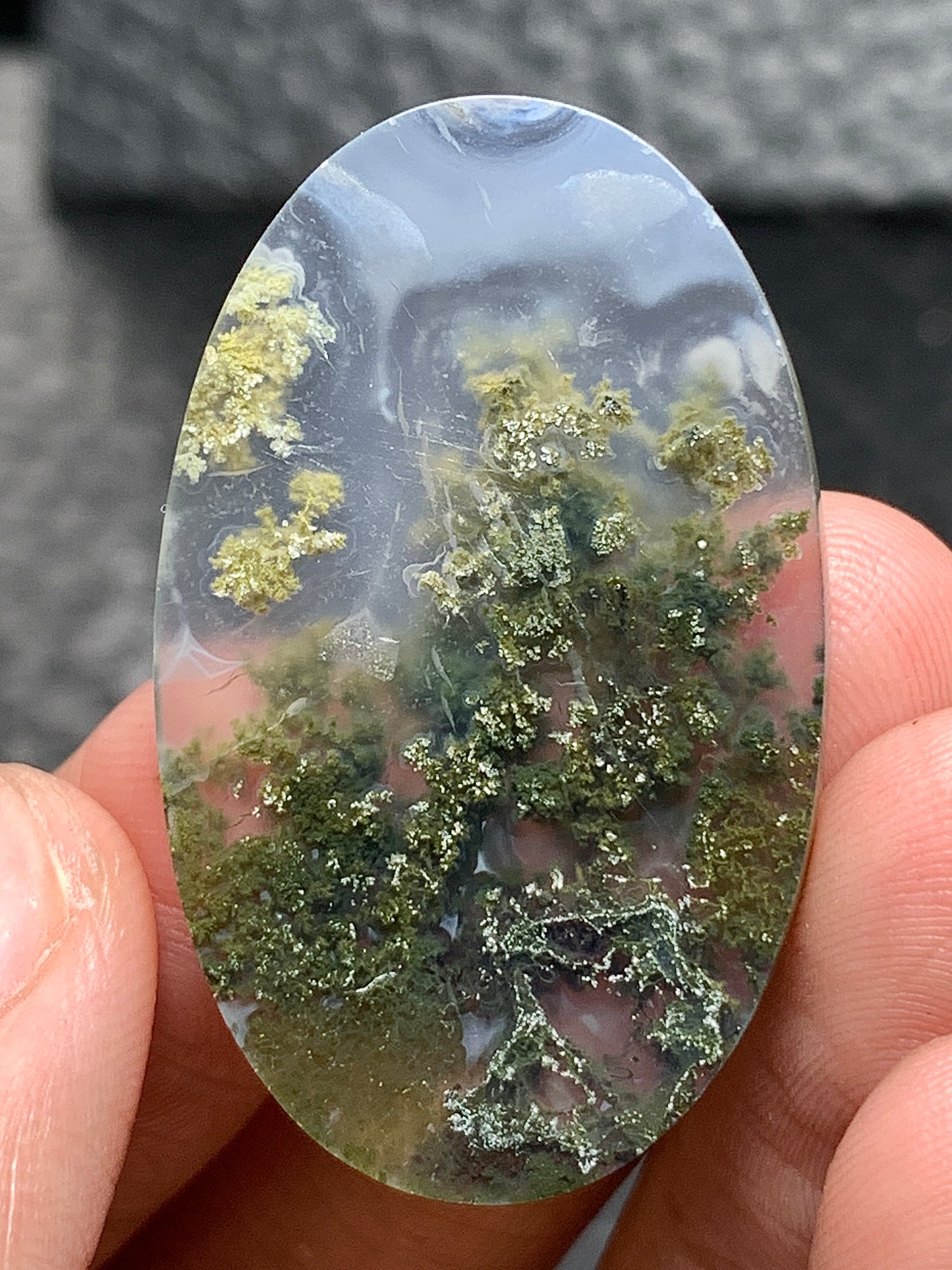 Scenic Moss Agate Oval Cabochon 37x23x5.2mm