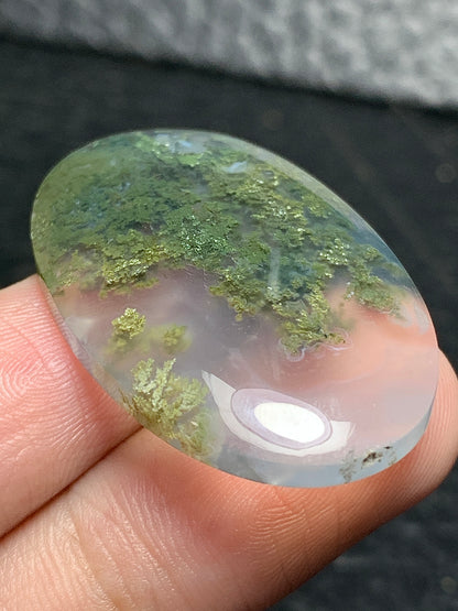 Scenic Moss Agate Oval Cabochon 37x23x5.2mm