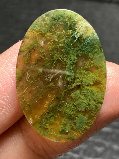 Unique Moss Agate Oval Cabochon 28x19x6mm