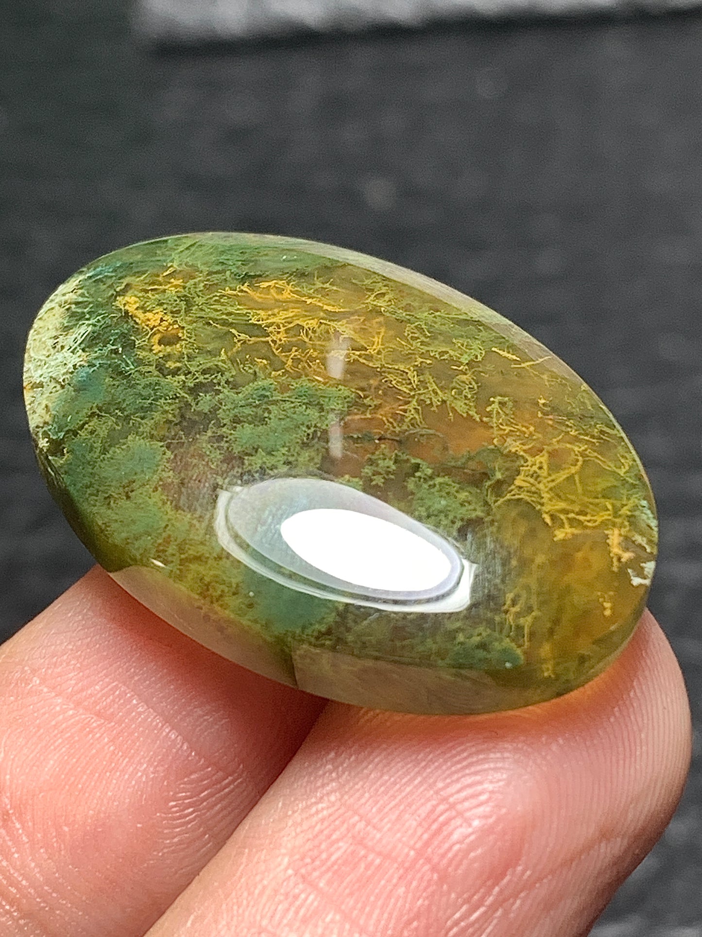 Unique Moss Agate Oval Cabochon 28x19x6mm