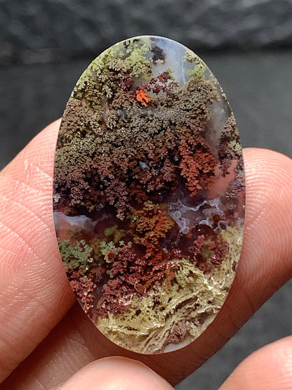 Scenic Moss Agate Oval Cabochon 29x18x6mm