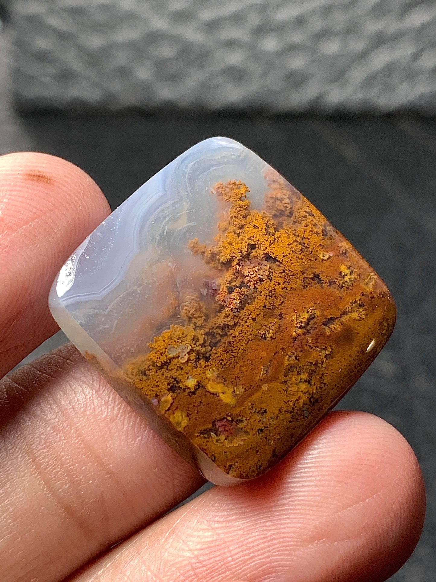 Scenic Moss Agate Rectangle Cabochon 21.5x20.5x6mm