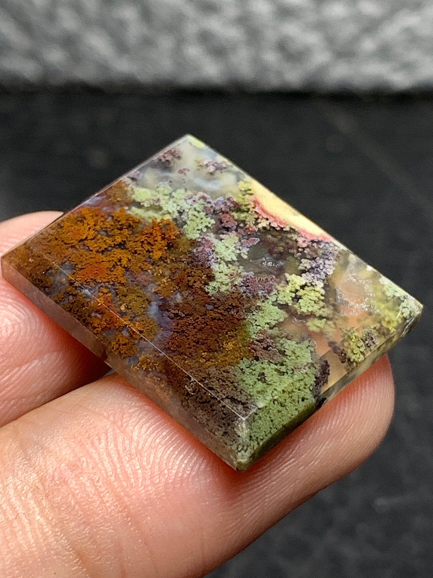 Scenic Moss Agate Rectangle Cabochon 23x19x3.5mm