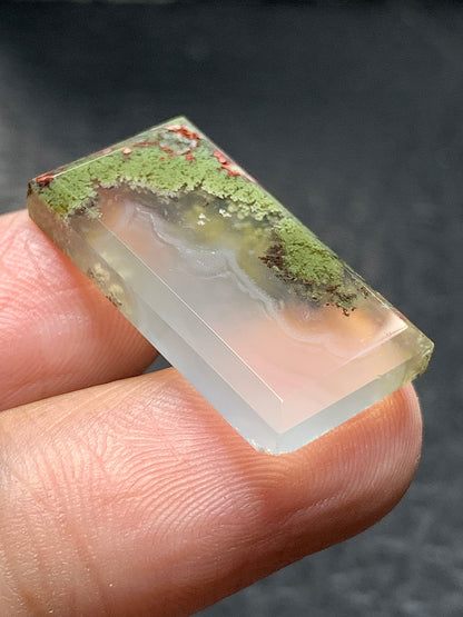 Scenic Moss Agate Rectangle Cabochon 24x13x4mm