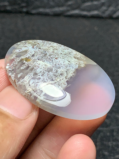 Scenic Moss Agate Oval Cabochon 37.5x25.5x6mm