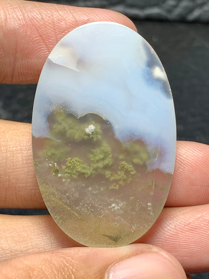 Scenic Moss Agate Oval Cabochon 39x25x7mm