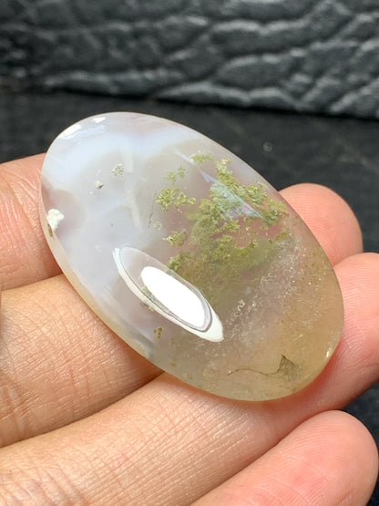 Scenic Moss Agate Oval Cabochon 39x25x7mm