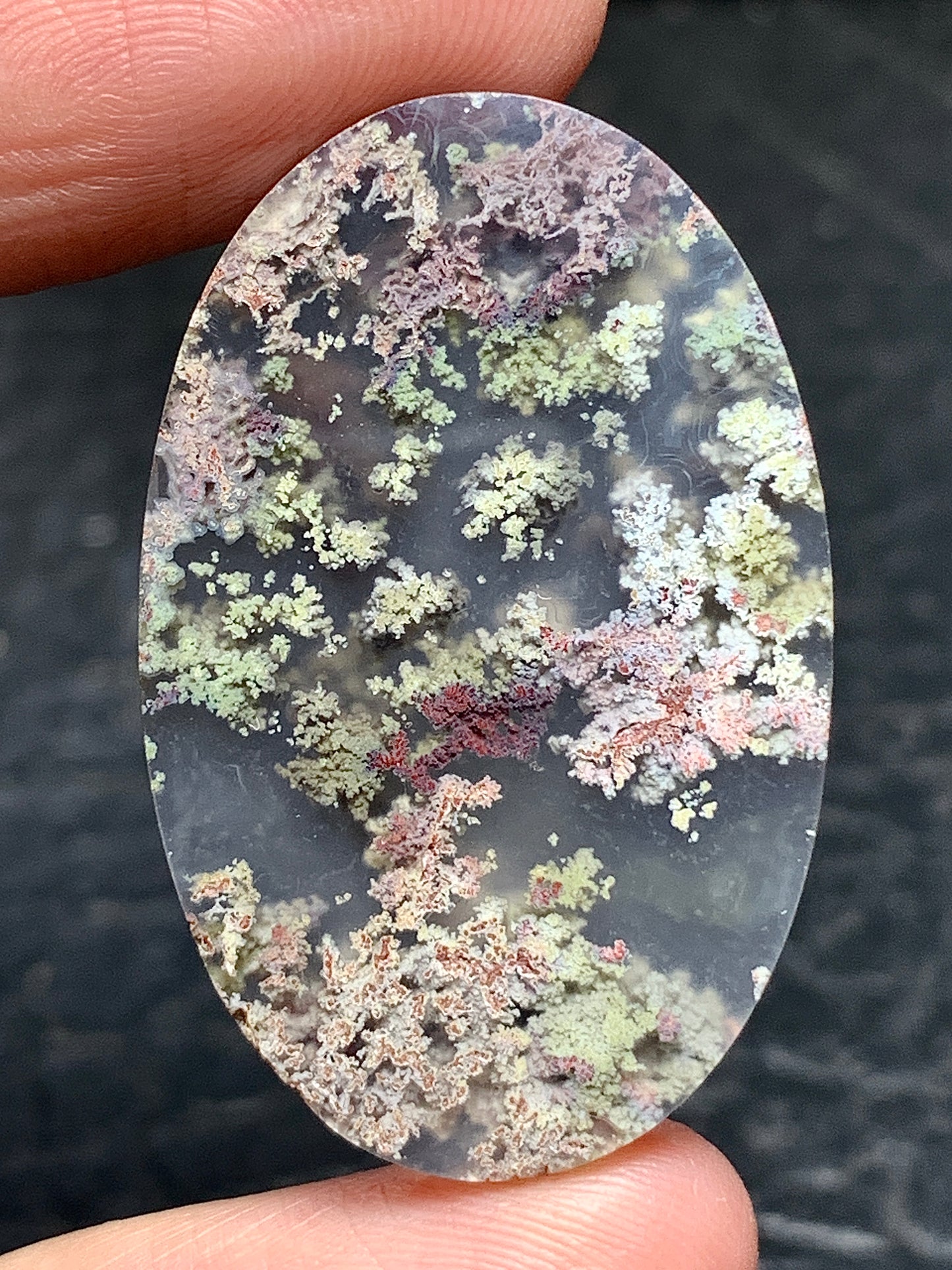 Scenic Moss Agate Oval Cabochon 35x22x6mm