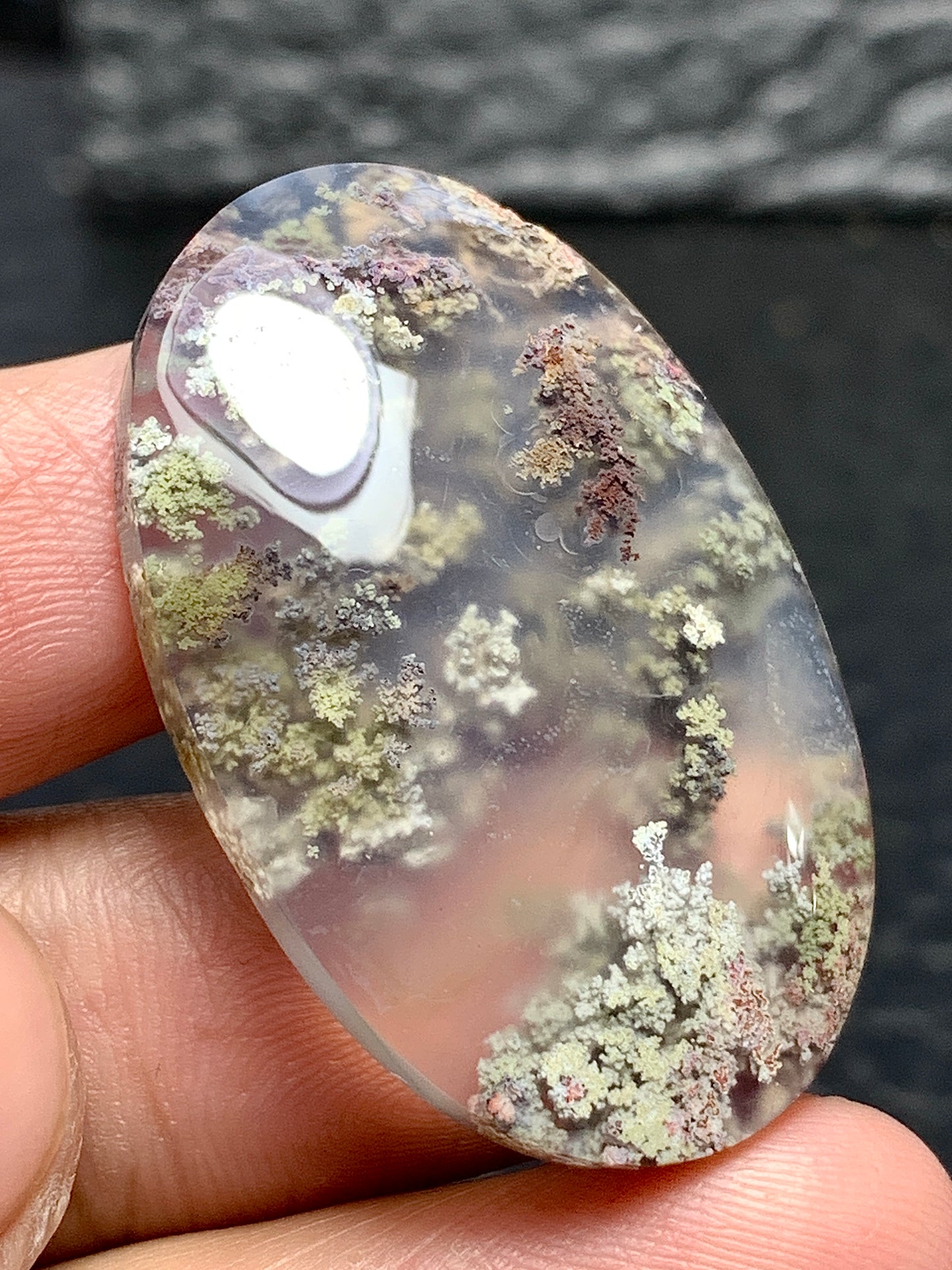 Scenic Moss Agate Oval Cabochon 35x22x6mm