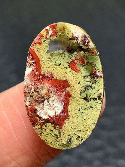 Natural Tiny Moss Agate Oval Cabochon 19x12x4mm