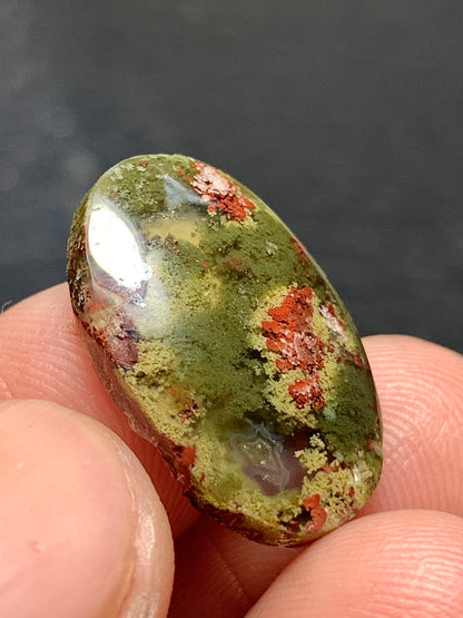 Natural Tiny Moss Agate Oval Cabochon 19x12x4mm