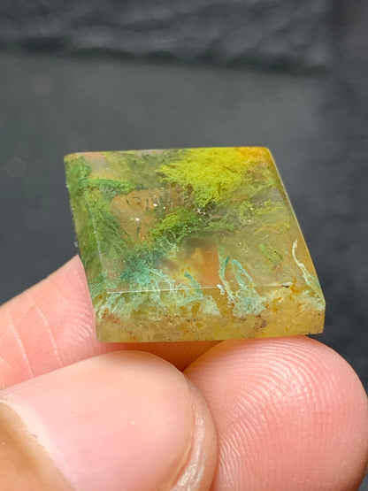 Scenic Moss Agate Rhombus Cabochon 23.5x20x4.5mm