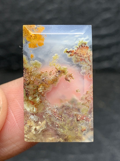 Scenic Moss Agate Rectangle Cabochon 22.7x13.5x3mm