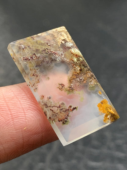 Scenic Moss Agate Rectangle Cabochon 22.7x13.5x3mm