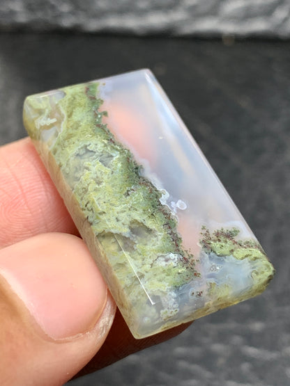 Scenic Moss Agate Rectangle Cabochon 30x16x5mm