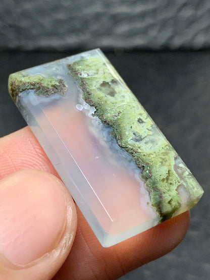 Scenic Moss Agate Rectangle Cabochon 30x16x5mm