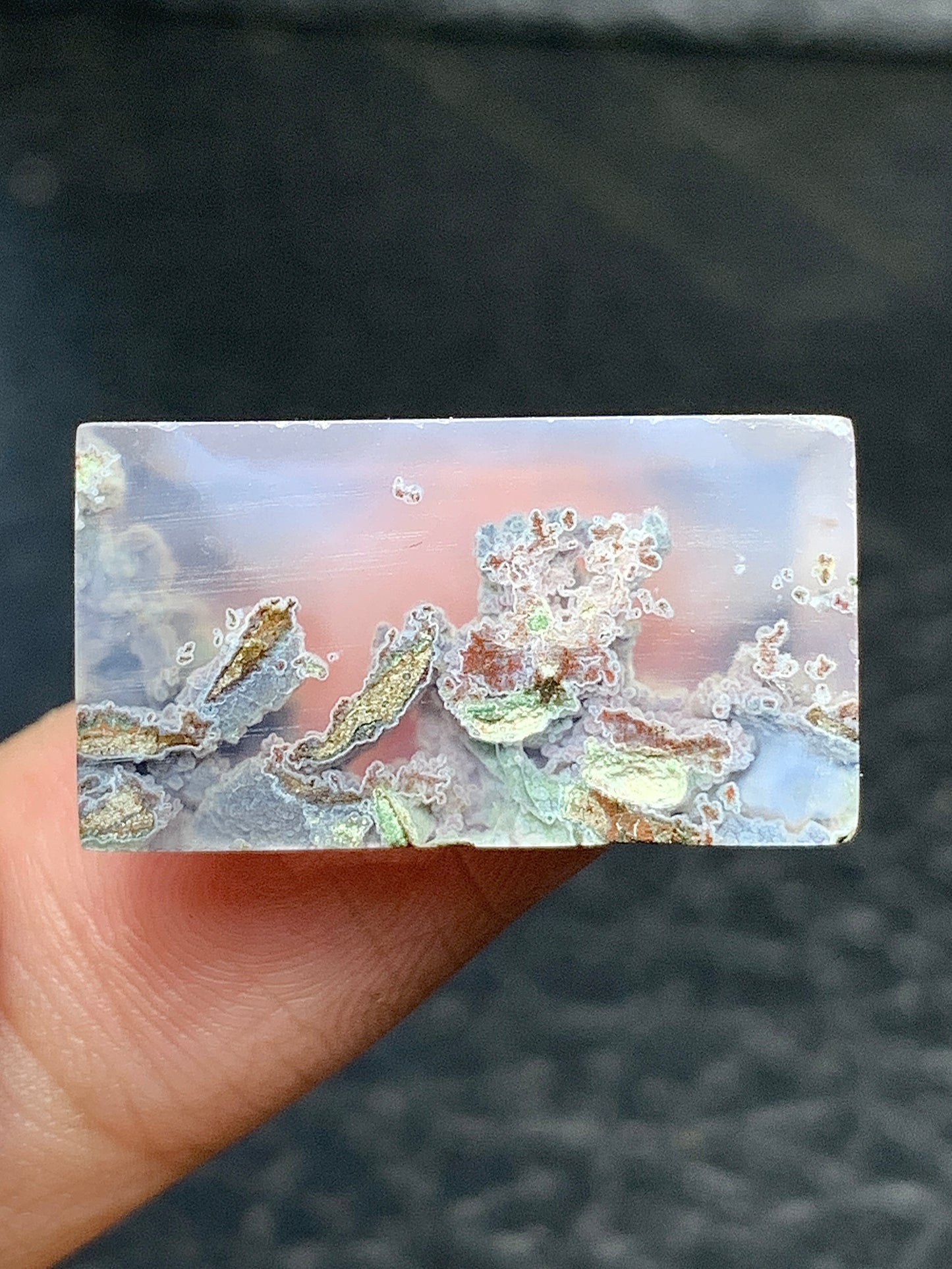 Scenic Moss Agate Rectangle Cabochon 23.5x13x5mm