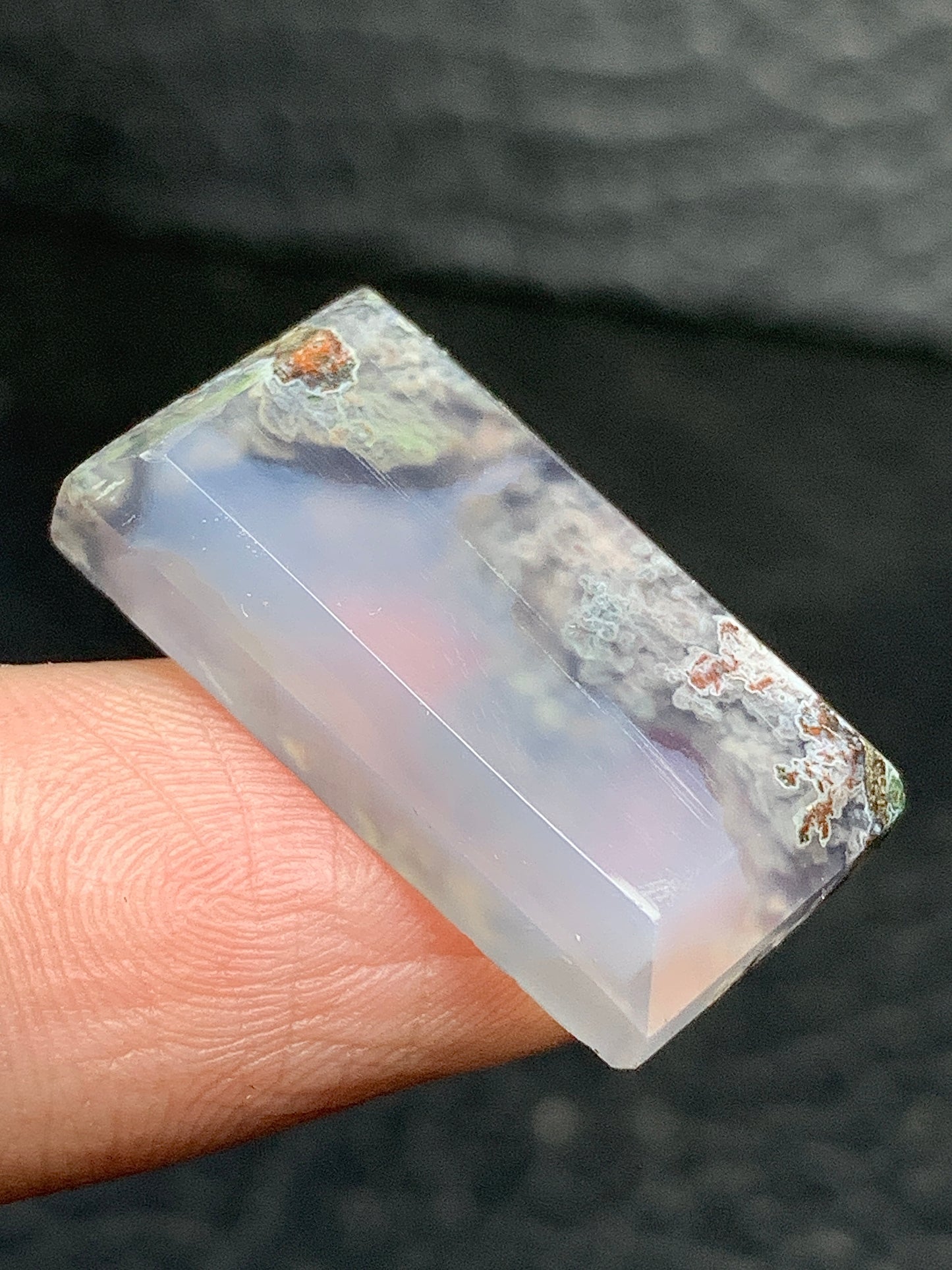 Scenic Moss Agate Rectangle Cabochon 23.5x13x5mm