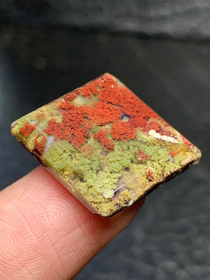 Scenic Moss Agate Rectangle Cabochon 18x17x3mm