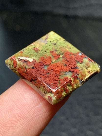 Scenic Moss Agate Rectangle Cabochon 18x17x3mm