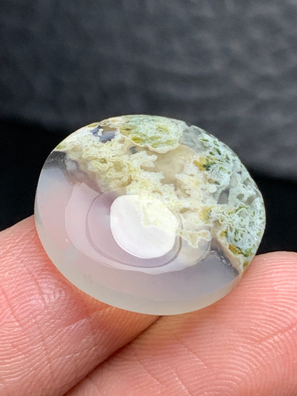 Scenic Moss Agate Round Cabochon 18.5x18.5x5mm