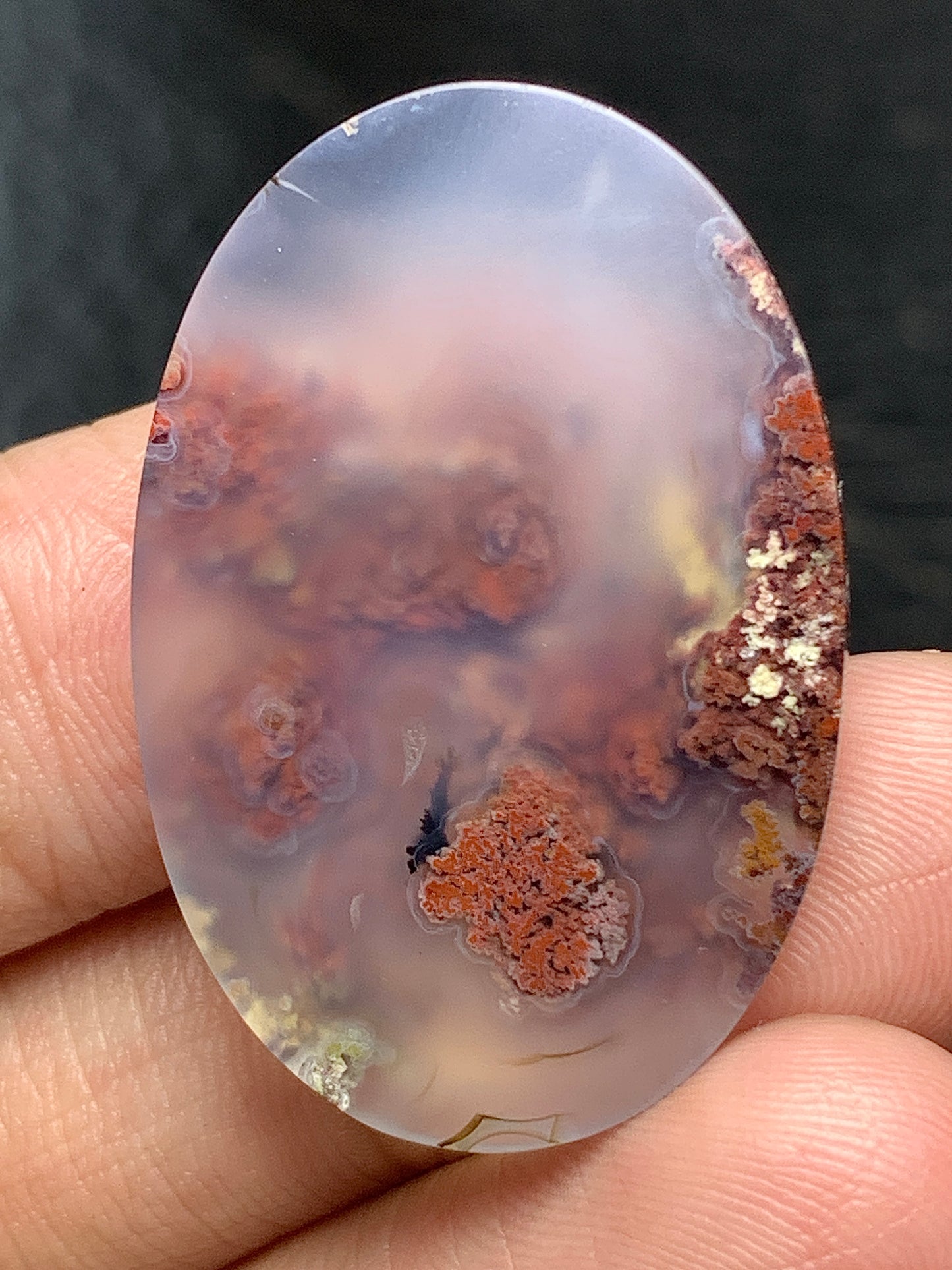 Scenic Moss Agate Oval Cabochon 32x22x6mm