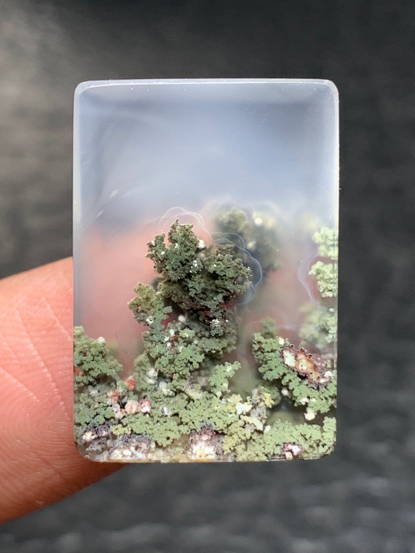 Scenic Moss Agate Rectangle Cabochon 22.4x15.6x4.5mm