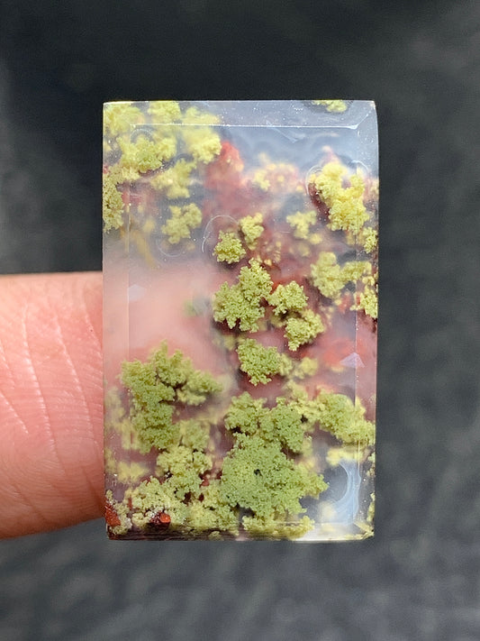 Scenic Moss Agate Rectangle Cabochon 23x14x3mm