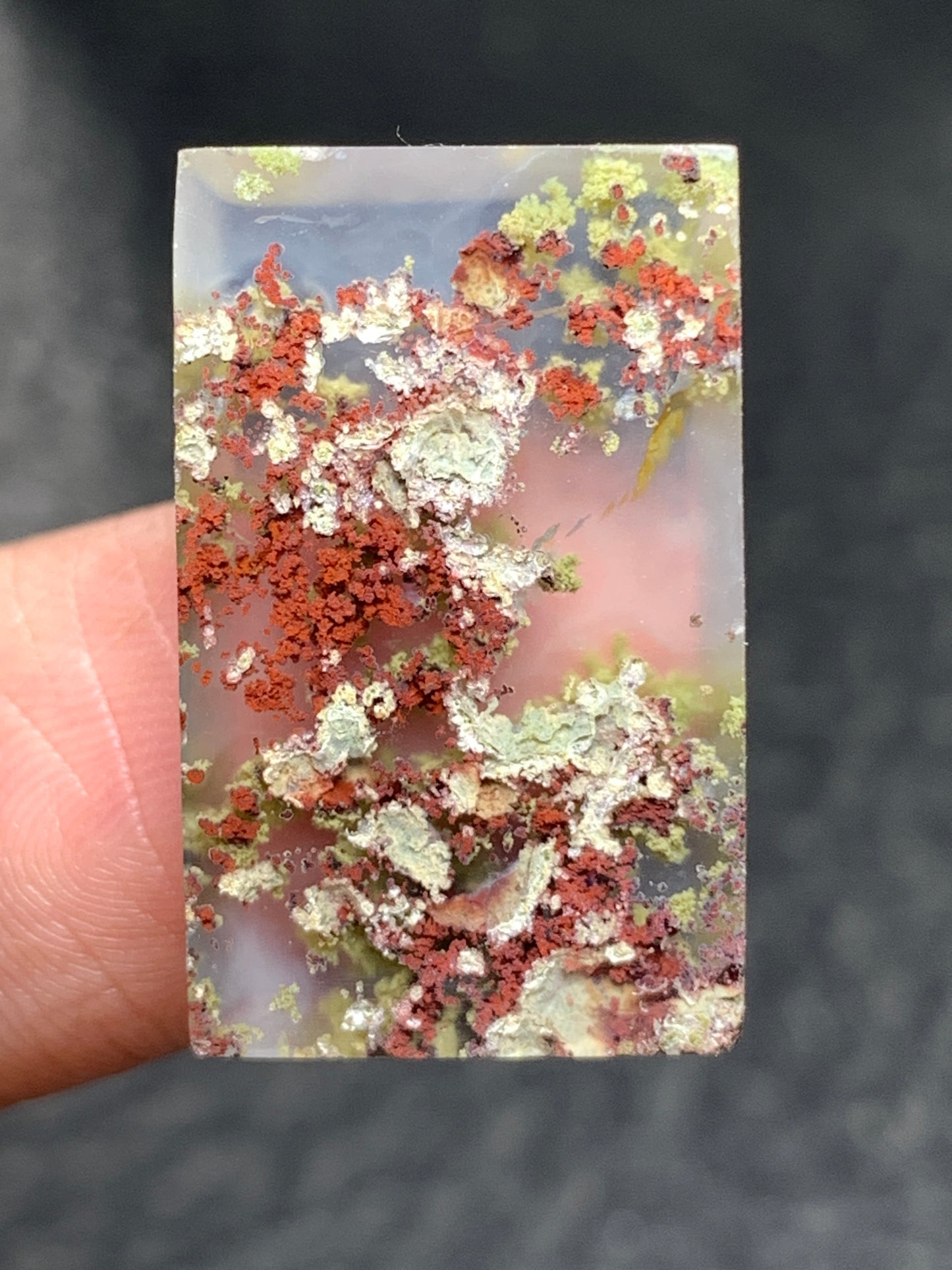 Scenic Moss Agate Rectangle Cabochon 23x14x3mm