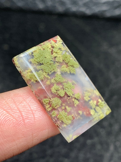 Scenic Moss Agate Rectangle Cabochon 23x14x3mm