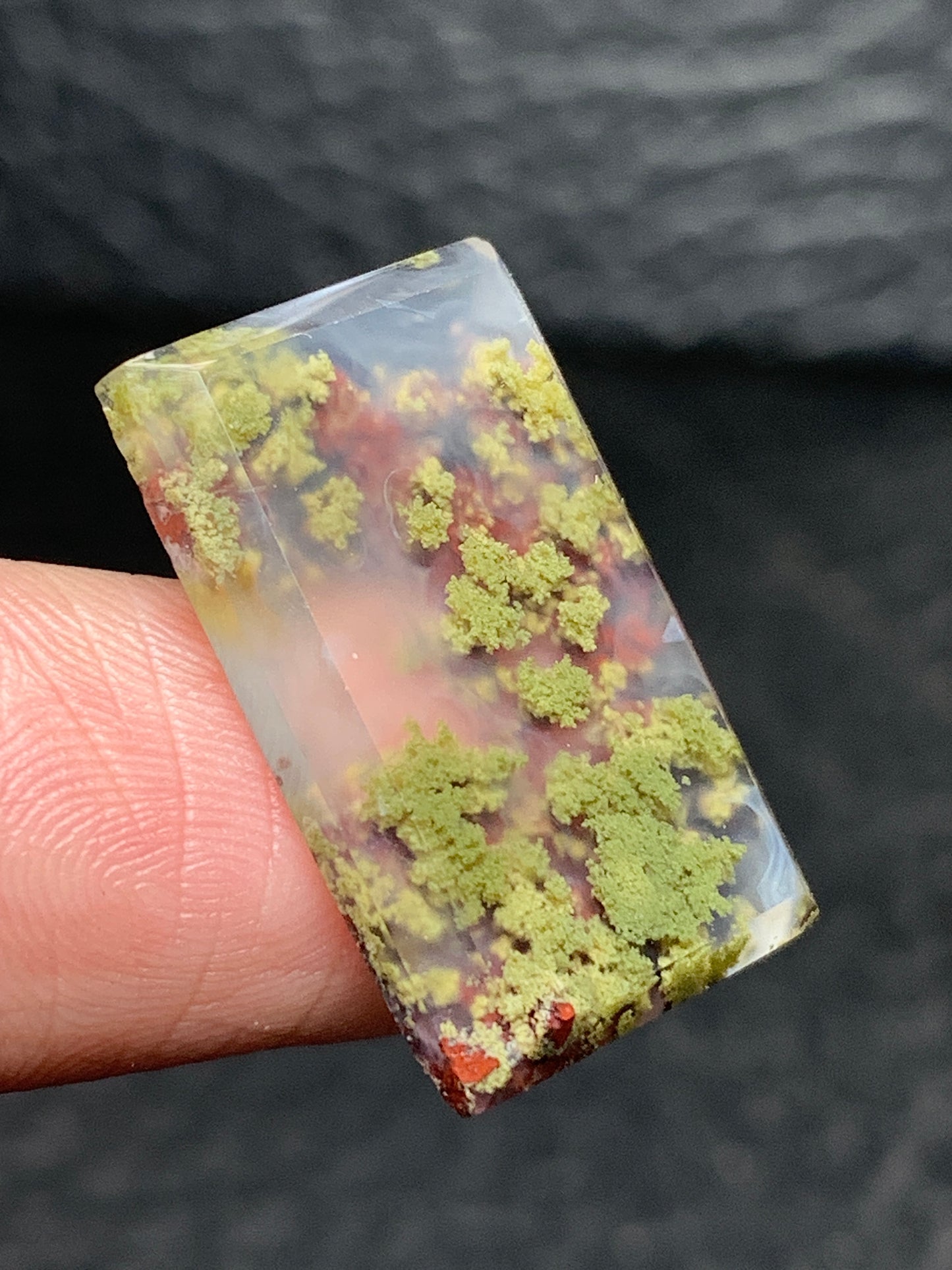 Scenic Moss Agate Rectangle Cabochon 23x14x3mm