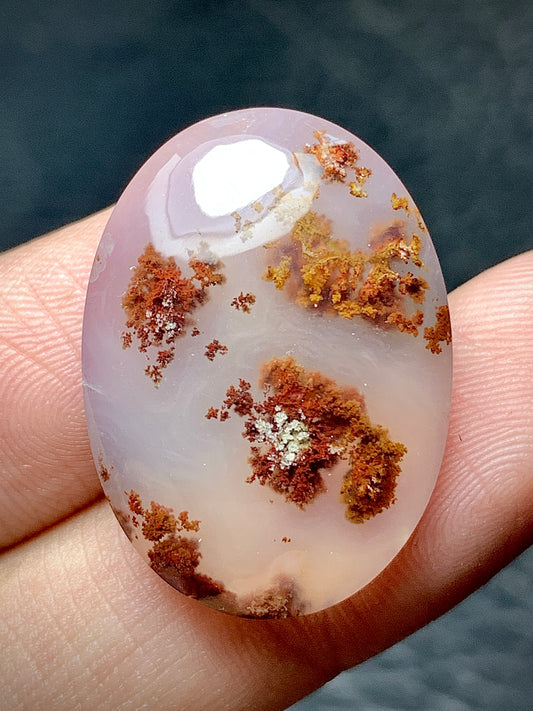 Scenic Moss Agate Oval Cabochon 25.5x18.5x6mm