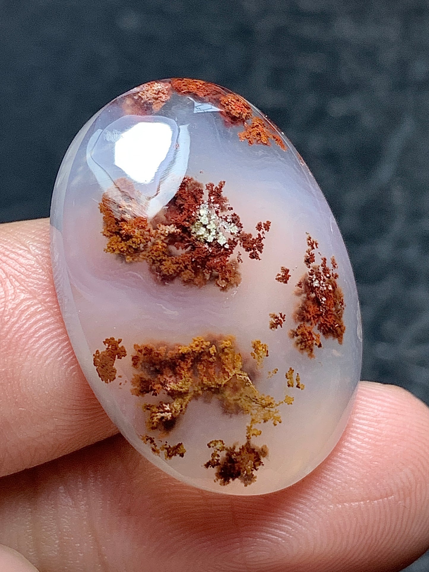 Scenic Moss Agate Oval Cabochon 25.5x18.5x6mm