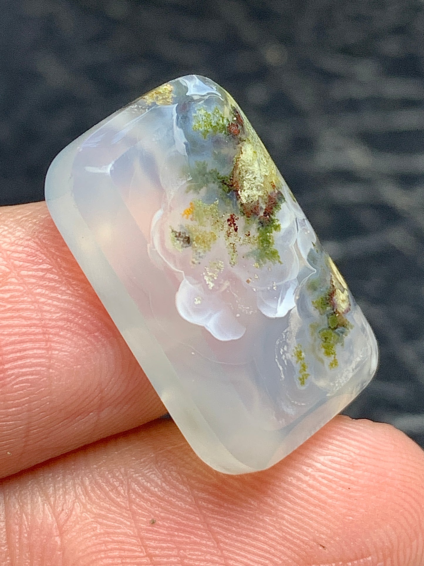 Scenic Moss Agate Rectangle Cabochon 20x12x4.5mm