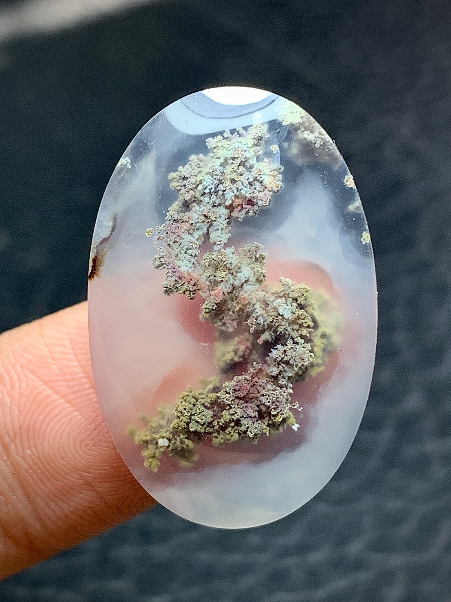 Beautiful Scenic Moss Agate Oval Cabochon 27.5x18x5 mm