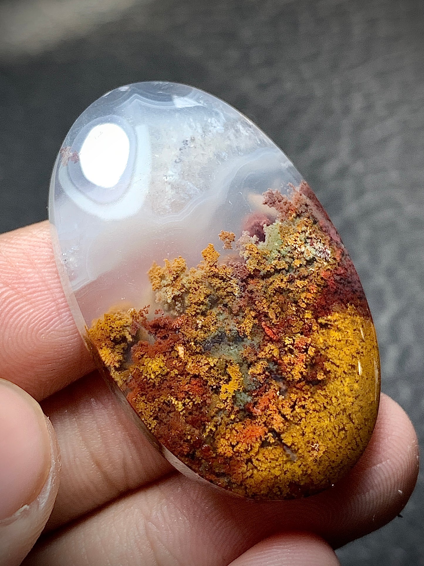 Scenic Moss Agate Oval Cabochon 39.6x25x7.7 mm