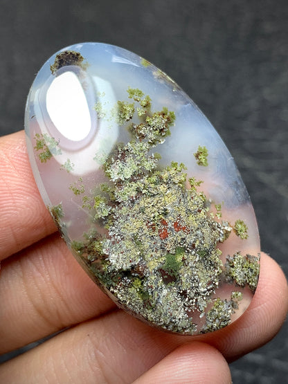 Scenic Moss Agate Oval Cabochon 38.6x24x6.8mm