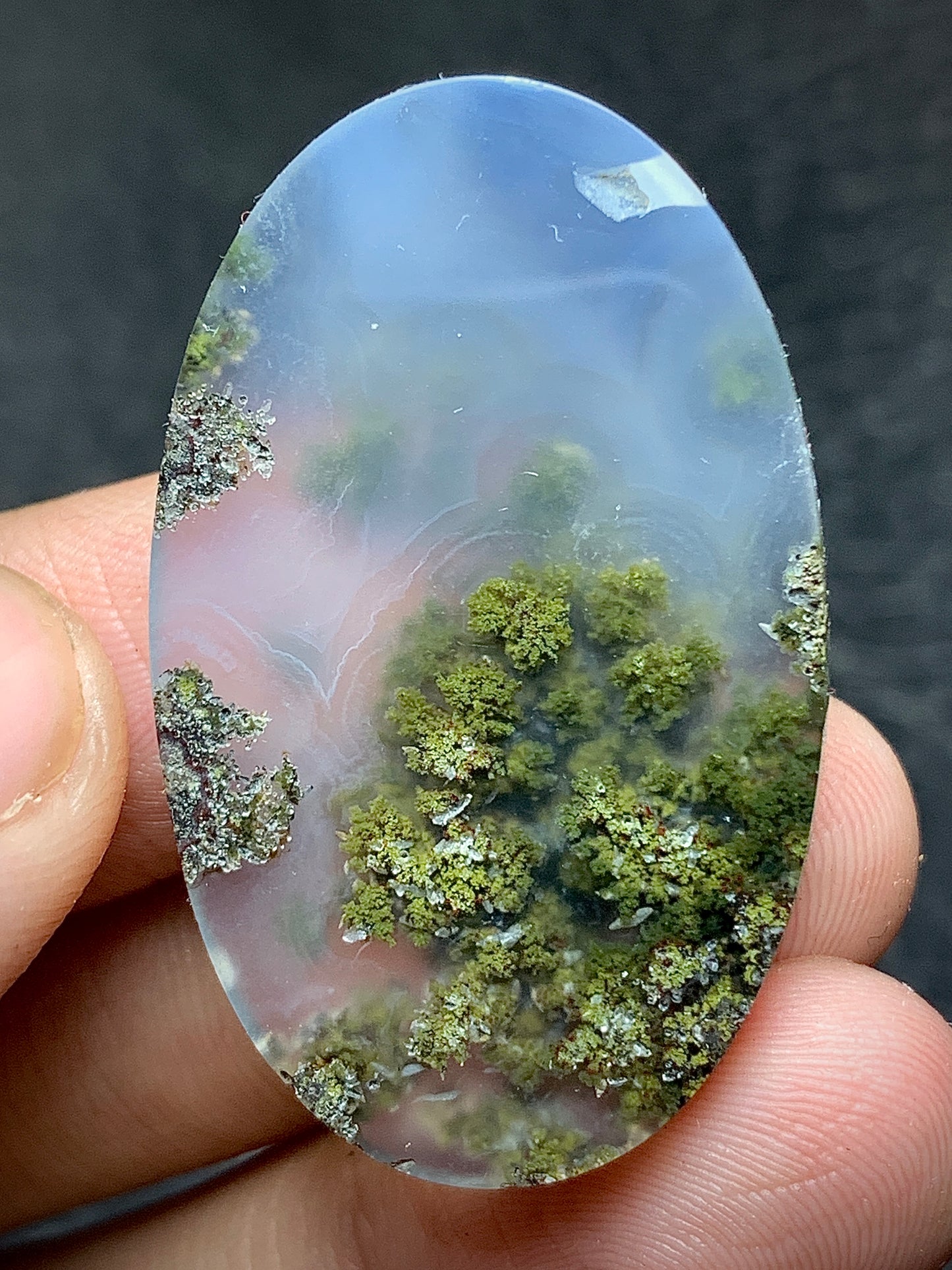 Scenic Moss Agate Oval Cabochon 38.6x24x6.8mm