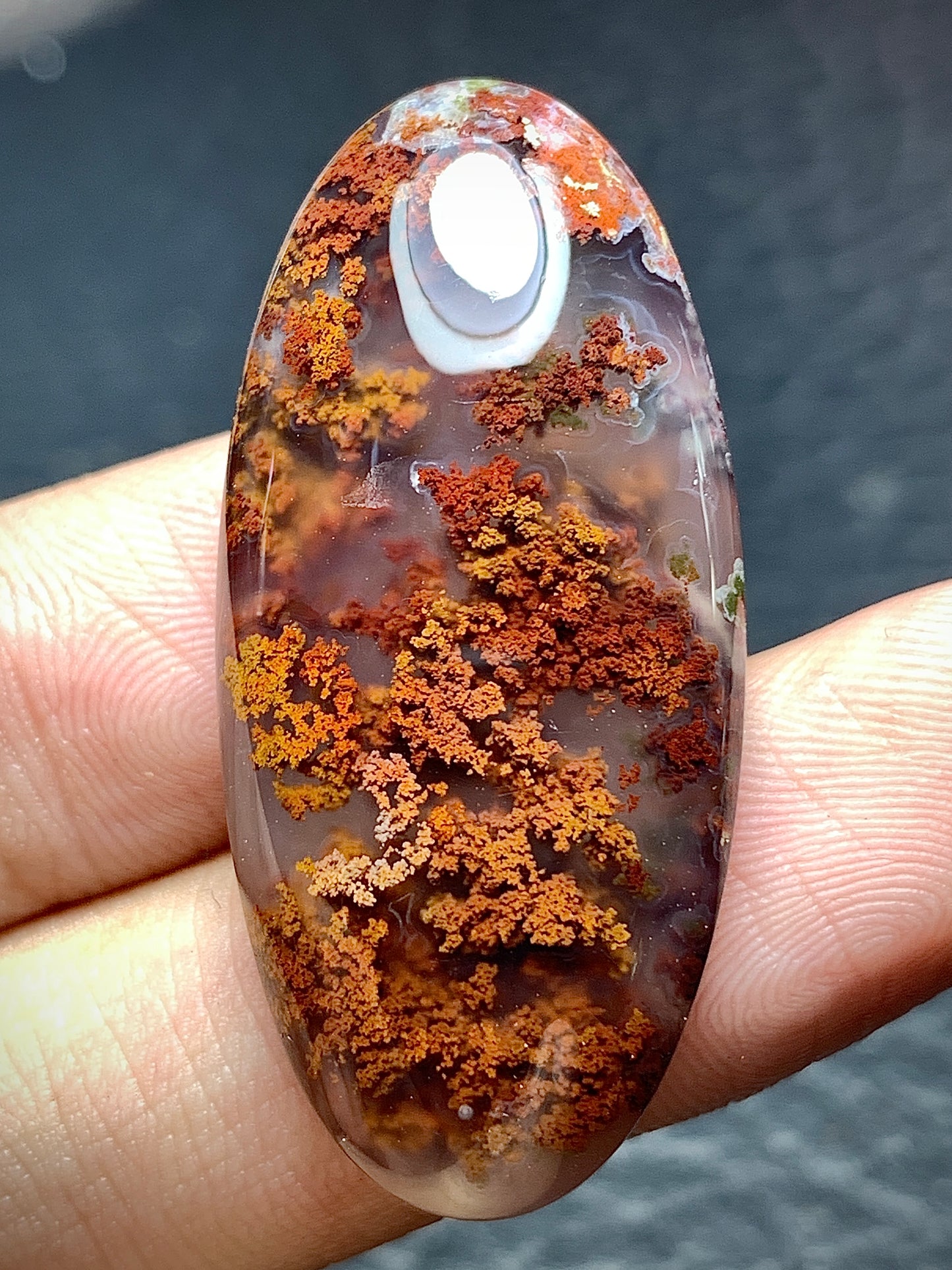 Scenic Moss Agate Oval Cabochon 38x18x7.7mm