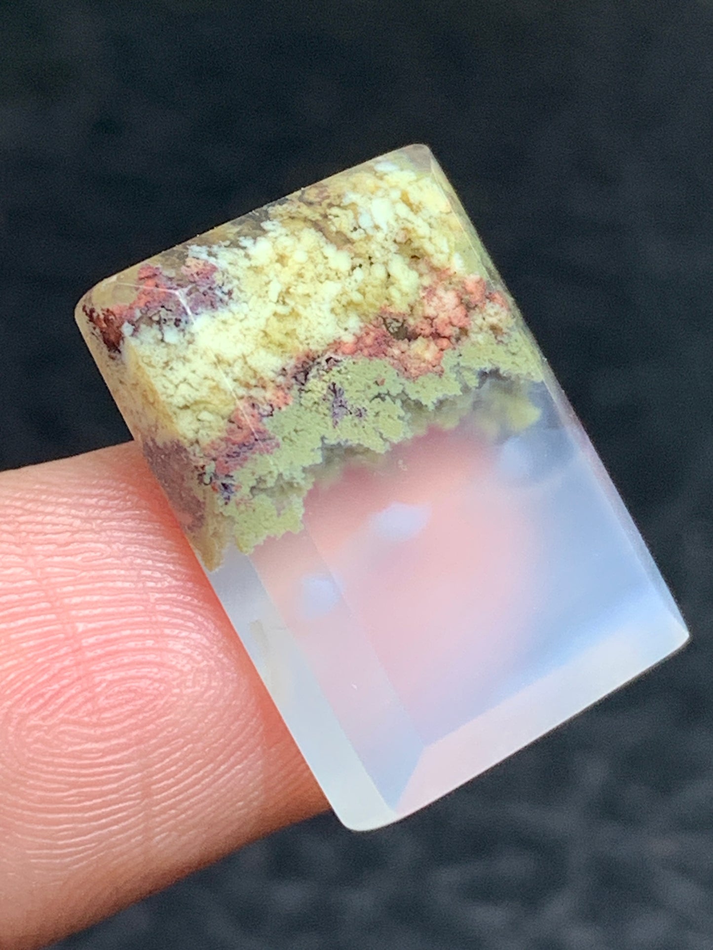 Scenic Moss Agate Rectangle Cabochon 19x13.8x4.2 mm