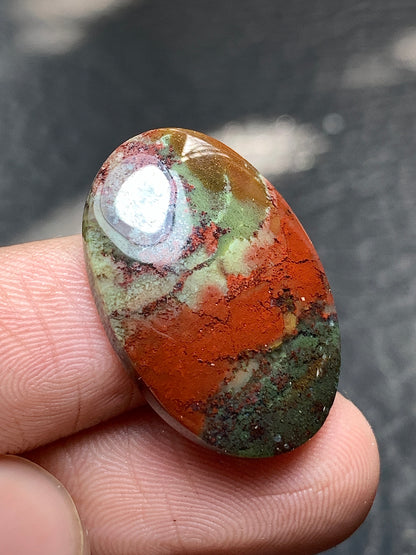 Moss Agate Oval Cabochon 24.5x17x4mm