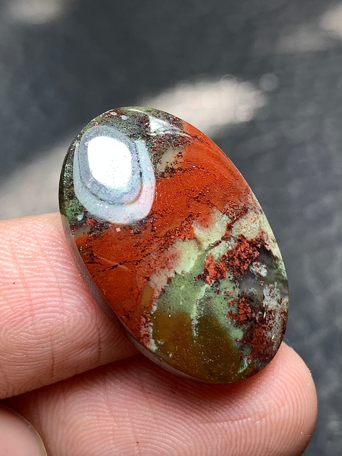 Moss Agate Oval Cabochon 24.5x17x4mm