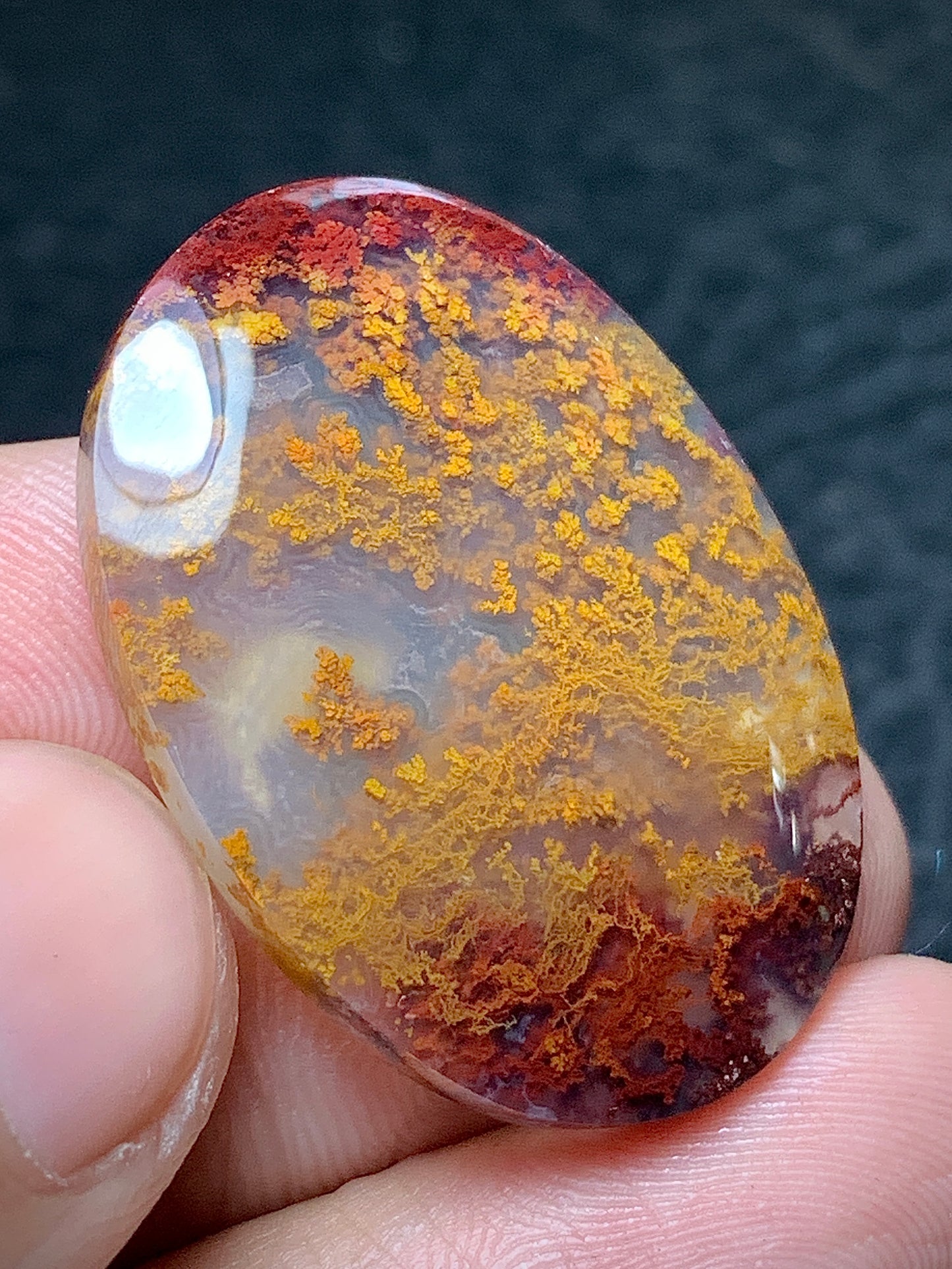 Moss Agate Oval Cabochon 31.5x23x5mm