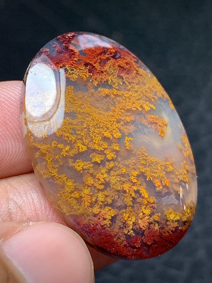 Moss Agate Oval Cabochon 31.5x23x5mm