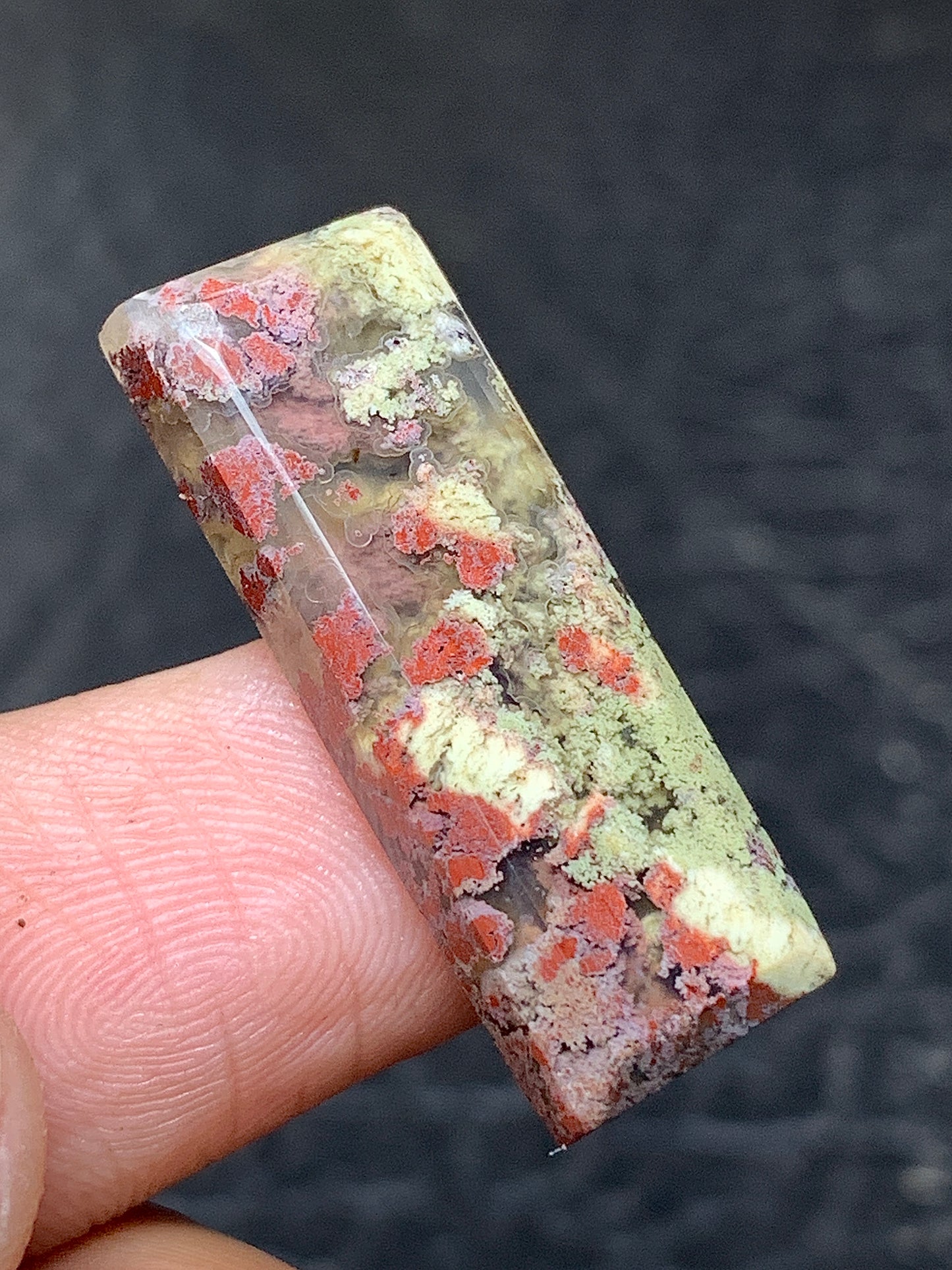 Moss Agate Rectangle Cabochon 27x10x4mm